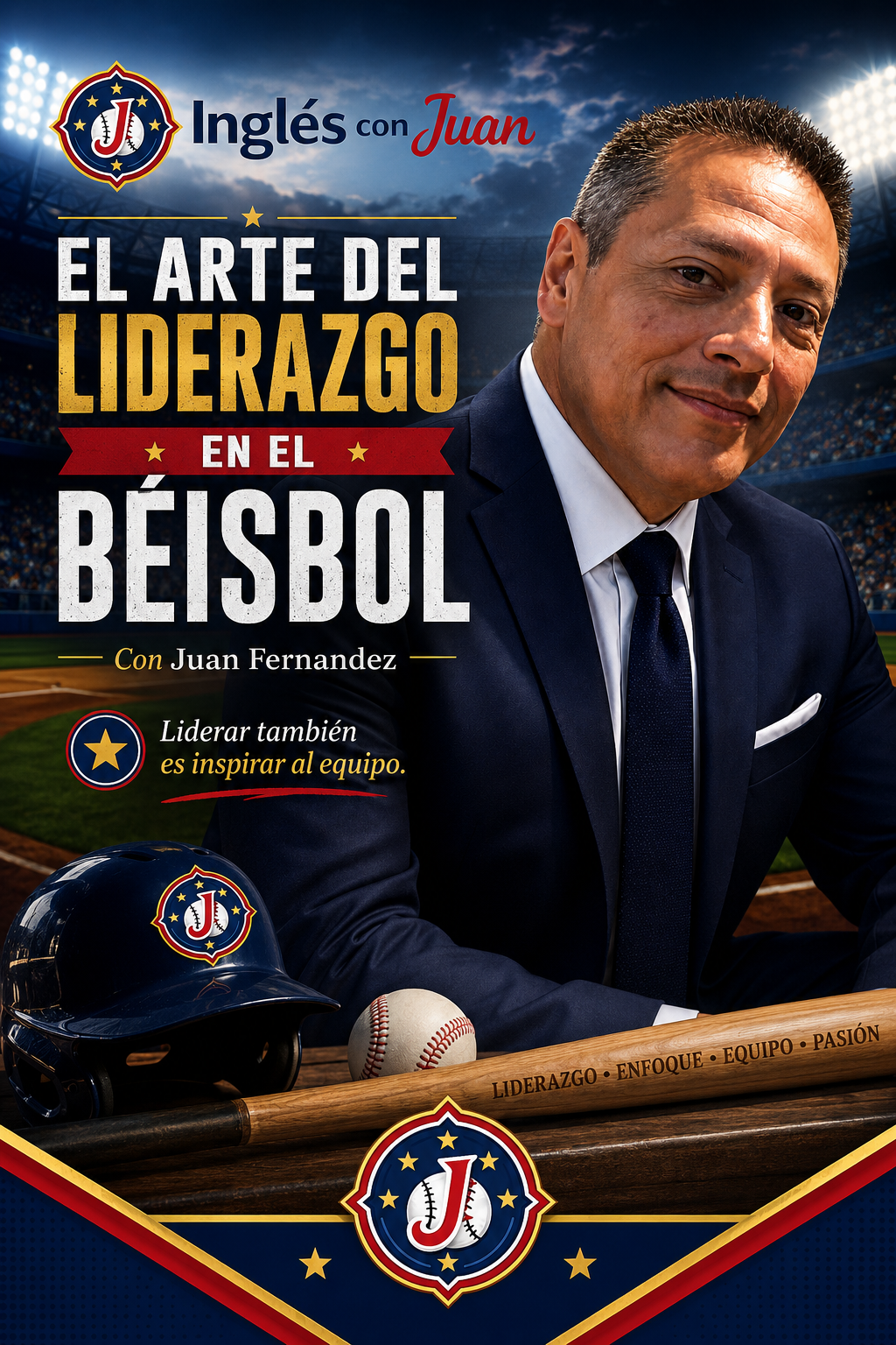 Portada de El Arte del Liderazgo en el Béisbol, con Juan Fernández